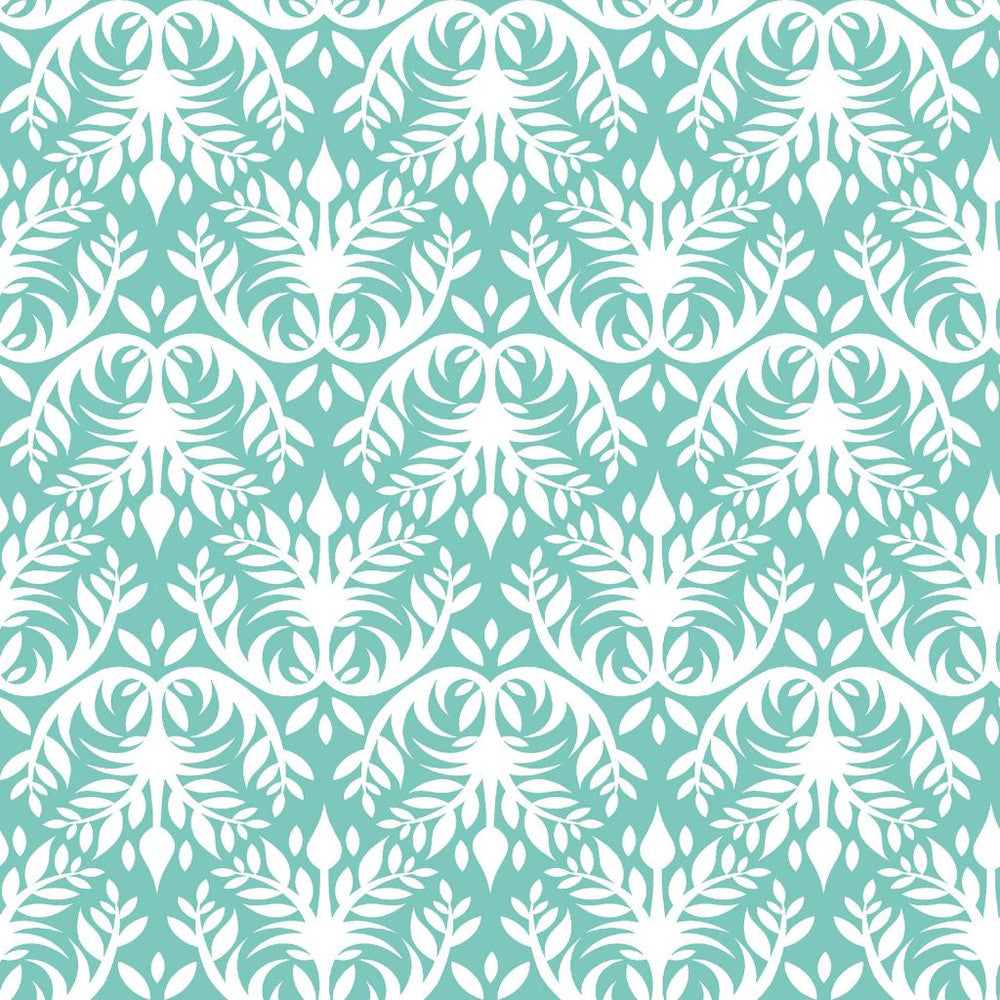 Double Dutch Damask Reversal Sea Glass by RM CoCo Fabric
