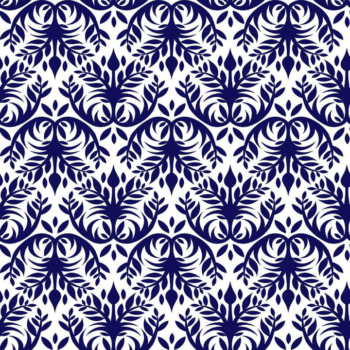 Double Dutch Damask Cobalt by RM CoCo Fabric