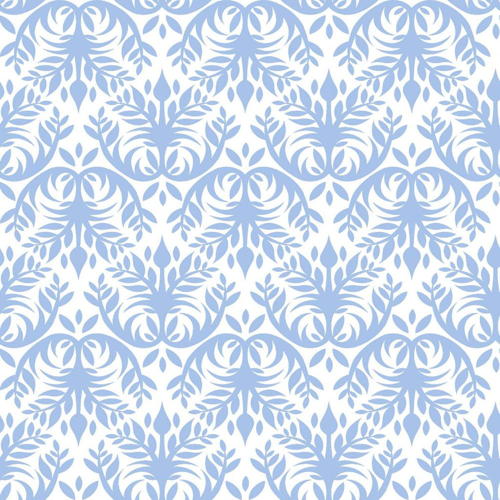 Double Dutch Damask Cornflower by RM CoCo Fabric