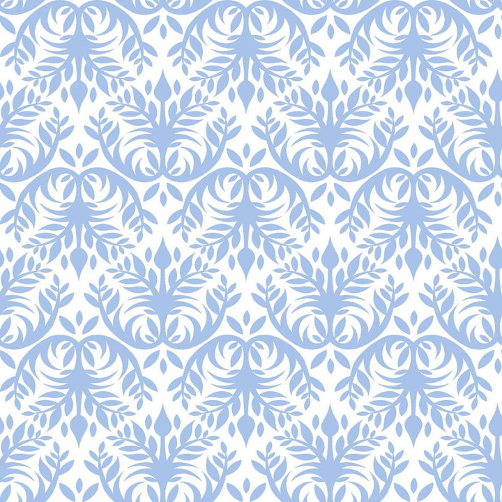 Double Dutch Damask Cornflower by RM CoCo Fabric