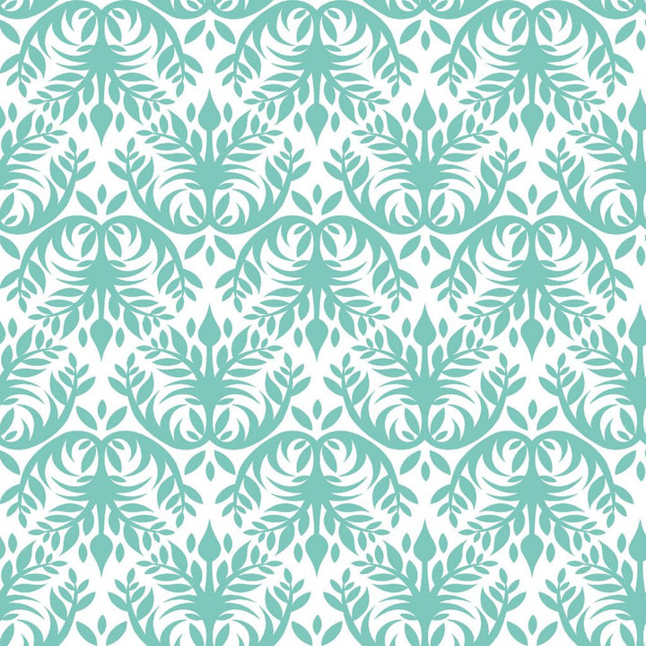 Double Dutch Damask Frosted Jade by RM CoCo Fabric