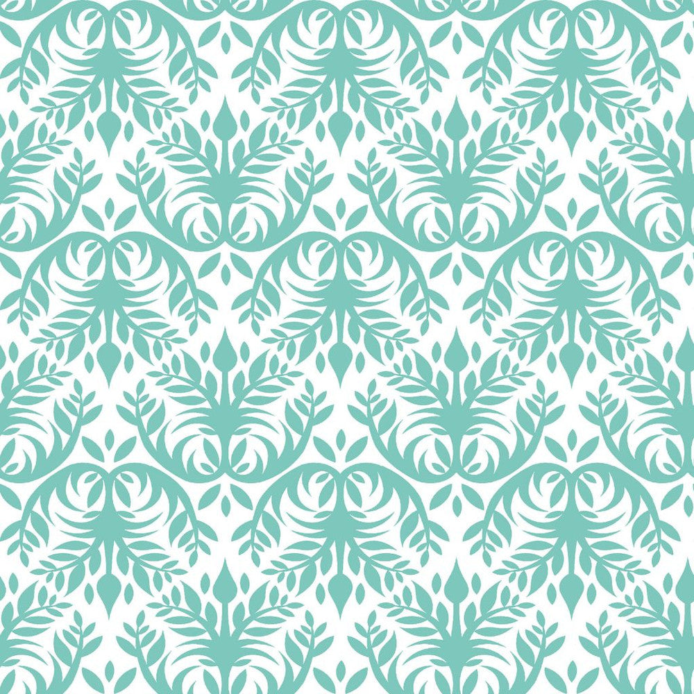 Double Dutch Damask Frosted Jade by RM CoCo Fabric