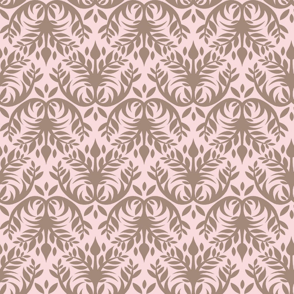 Double Dutch Damask Pink Sprinkles by RM CoCo Fabric