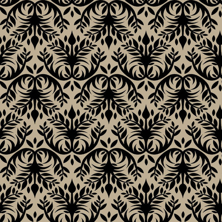 Double Dutch Damask Hazelnut by RM CoCo Fabric