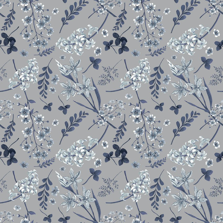 Wildflower Mono Blue Streak by RM CoCo Fabric