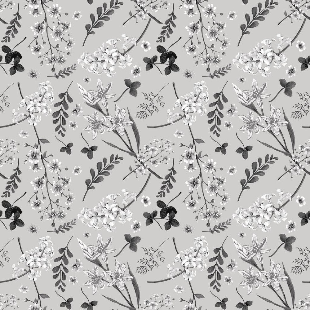 Wildflower Mono Platinum by RM CoCo Fabric