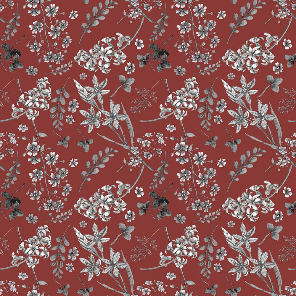 Wildflower Mono Spicy Red by RM CoCo Fabric