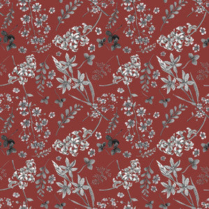 Wildflower Mono Spicy Red by RM CoCo Fabric