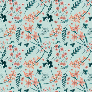 Wildflower Multi Coral Fields by RM CoCo Fabric