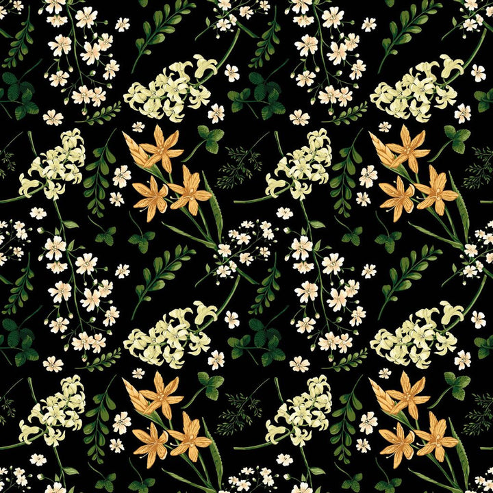 Wildflower Multi Black Gold by RM CoCo Fabric