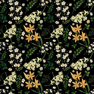 Wildflower Multi Black Gold by RM CoCo Fabric