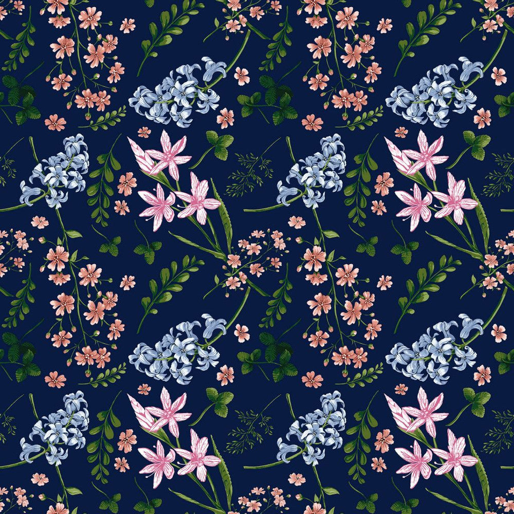 Wildflower Multi Navy by RM CoCo Fabric ColorWorks Spring 2022 RM Studio See Sample 0 Horizontal: 13.5 and Vertical: 13.5 0 - Fabric Carolina -