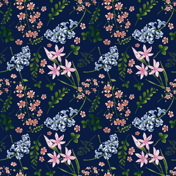Wildflower Multi Navy by RM CoCo Fabric