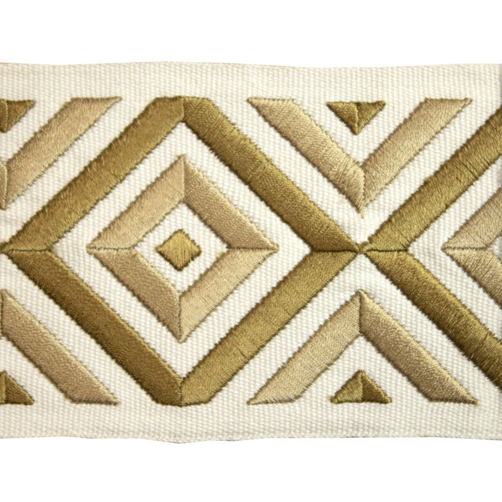 BD119 Border 4" Old Gold by RM CoCo Trim Creative Threads II 100% Cotton Base 100% Rayon Embroidery See Sample 0 Horizontal: 4 and Vertical: 3.75 4 - Fabric Carolina -