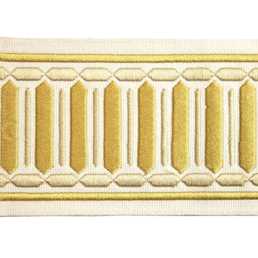 BD122 Border 4" Cornsilk by RM CoCo Trim Creative Threads III 100% Cotton Base 100% Rayon Embroidery See Sample 0 Horizontal: 4 and Vertical: 0.75 4 - Fabric Carolina -