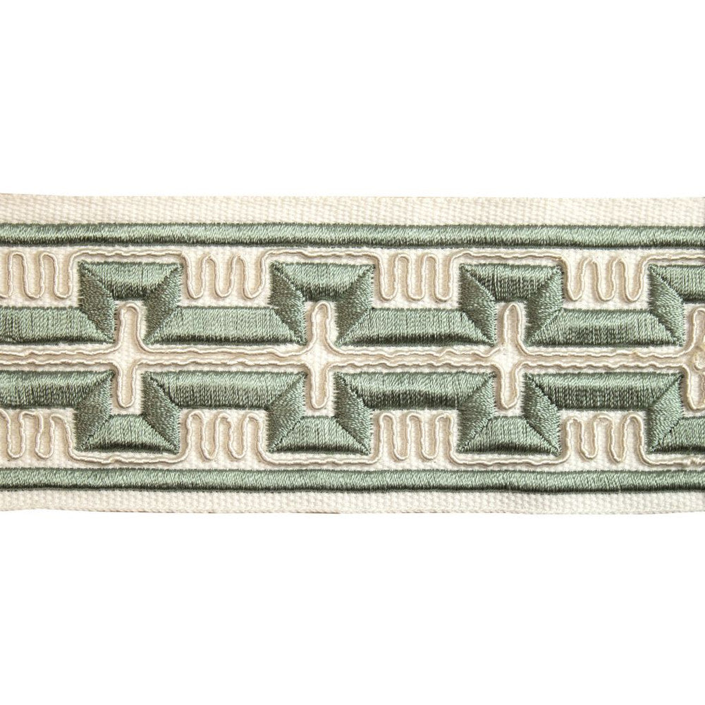 BD123 Border 2.5" Silver Sage by RM CoCo Trim Creative Threads III 100% Cotton Base 100% Rayon Embroidery See Sample 0 Horizontal: 4 and Vertical: 1.5 2.5 - Fabric Carolina -