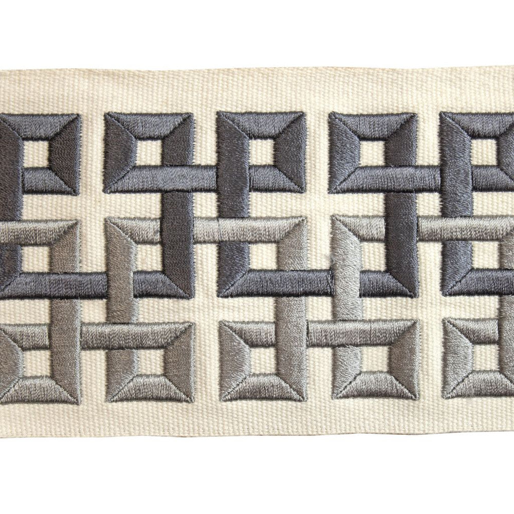 BD127 Border 4" Pewter by RM CoCo Trim Creative Threads III 100% Cotton Base 100% Rayon Embroidery See Sample 0 Horizontal: 4 and Vertical: 2.5 4 - Fabric Carolina -