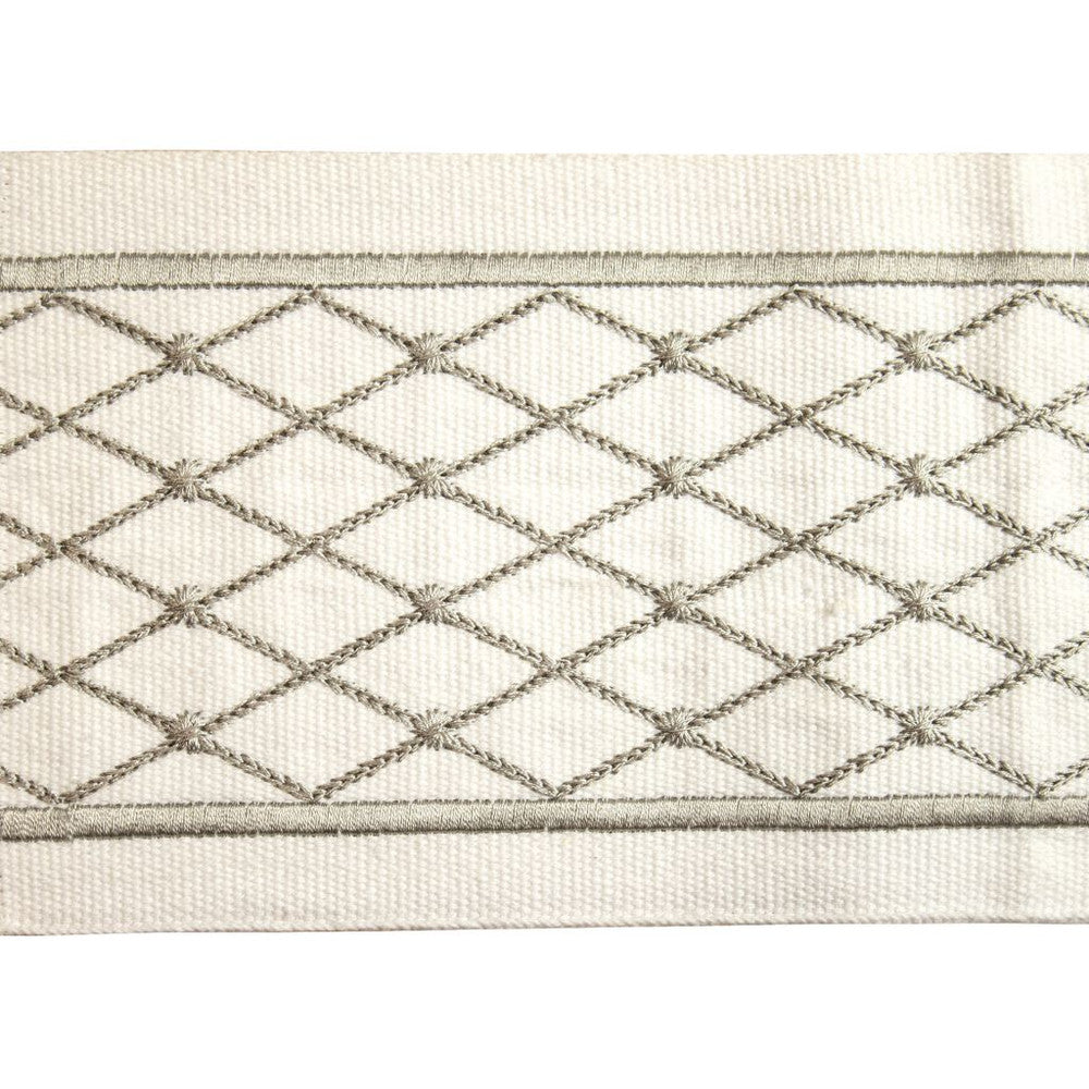 BD129 Border 4" Platinum by RM CoCo Trim Creative Threads IV 100% Cotton Base 100% Rayon Embroidery See Sample 0 Horizontal: 4 and Vertical: 1.25 4 - Fabric Carolina -