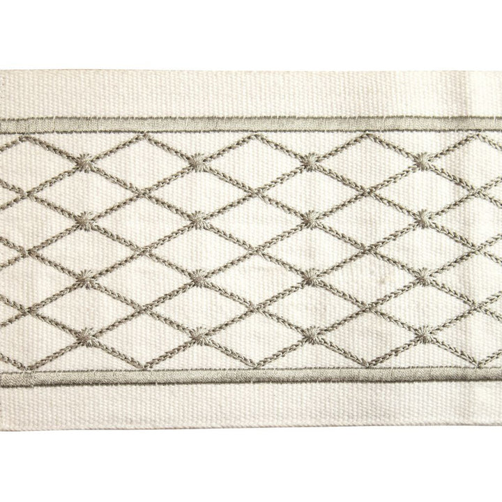 BD129 Border 4" Platinum by RM CoCo Trim Creative Threads IV 100% Cotton Base 100% Rayon Embroidery See Sample 0 Horizontal: 4 and Vertical: 1.25 4 - Fabric Carolina -