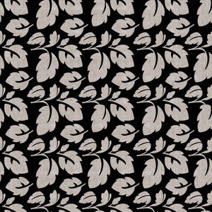 French Leaf Noir by RM CoCo Fabric
