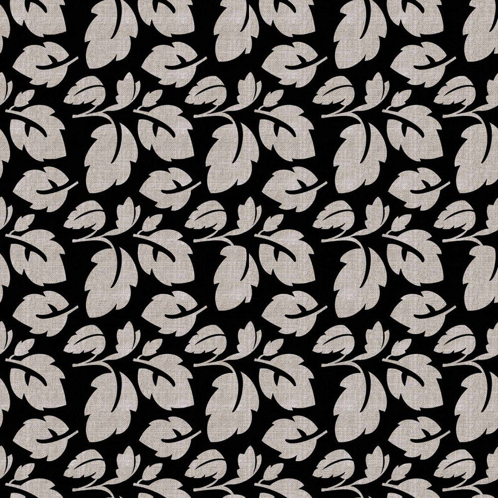 French Leaf Noir by RM CoCo Fabric