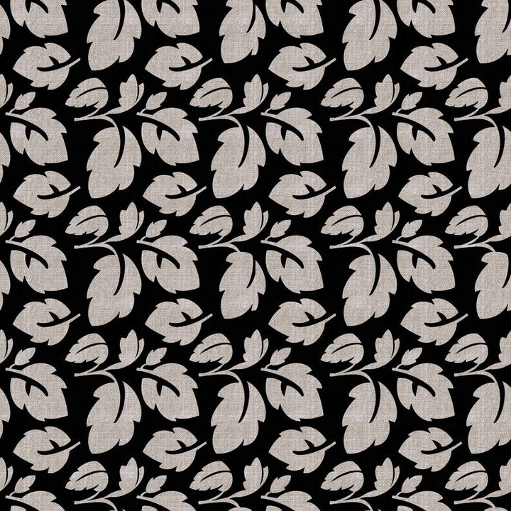 French Leaf Noir by RM CoCo Fabric