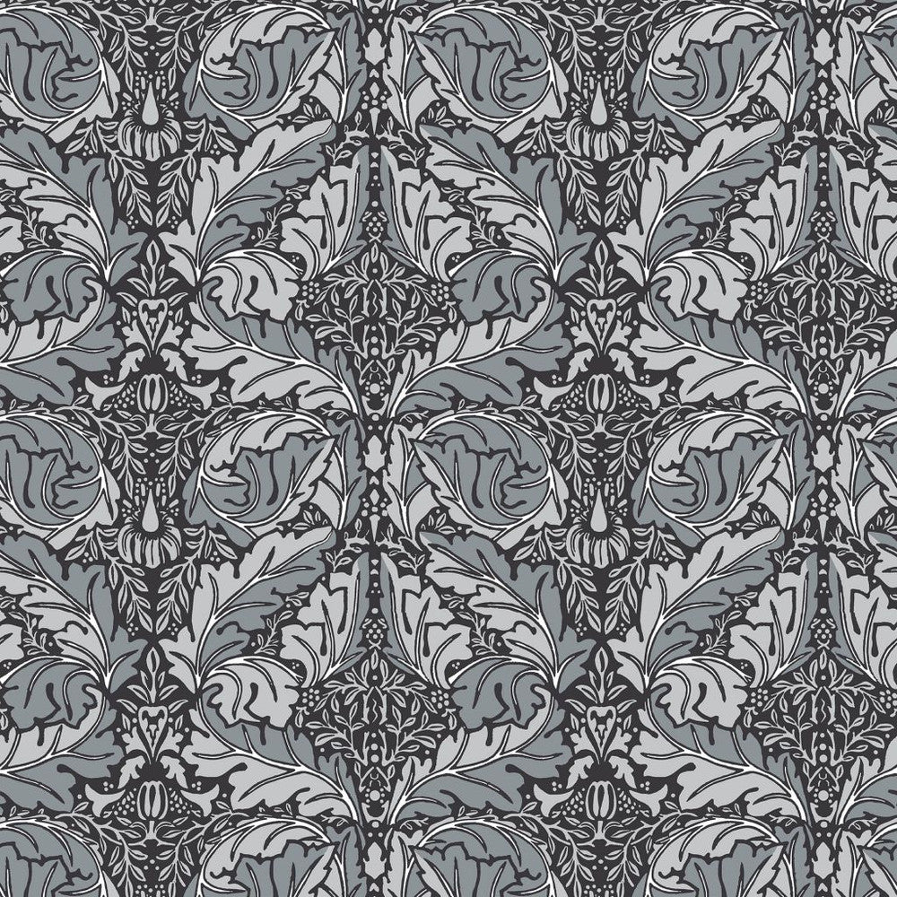 Oakwood Hall Charcoal by RM CoCo Fabric