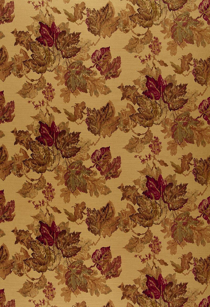 Longwood Leaves Spice 166373 by Schumacher Fabric Classic-Prints 58% Linen, 42% Cotton - Horizontal: 26.5 and Vertical: 25.25 54 - Fabric Carolina -