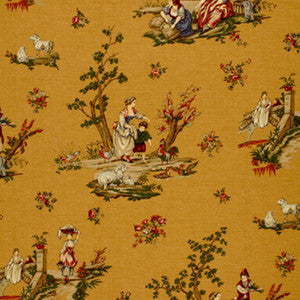 Le Toile Du Marche Gold 167683 by Schumacher Fabric