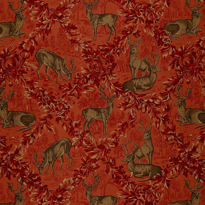 Woburn Meadow Red 169073 by Schumacher Designer Fabric ROYAL RETREATS COTTON 100% PERU </p><p>Repeat: Horizontal: 27" (69CM) and Vertical: 27" (69CM) 55 - Swanky Fabrics -
