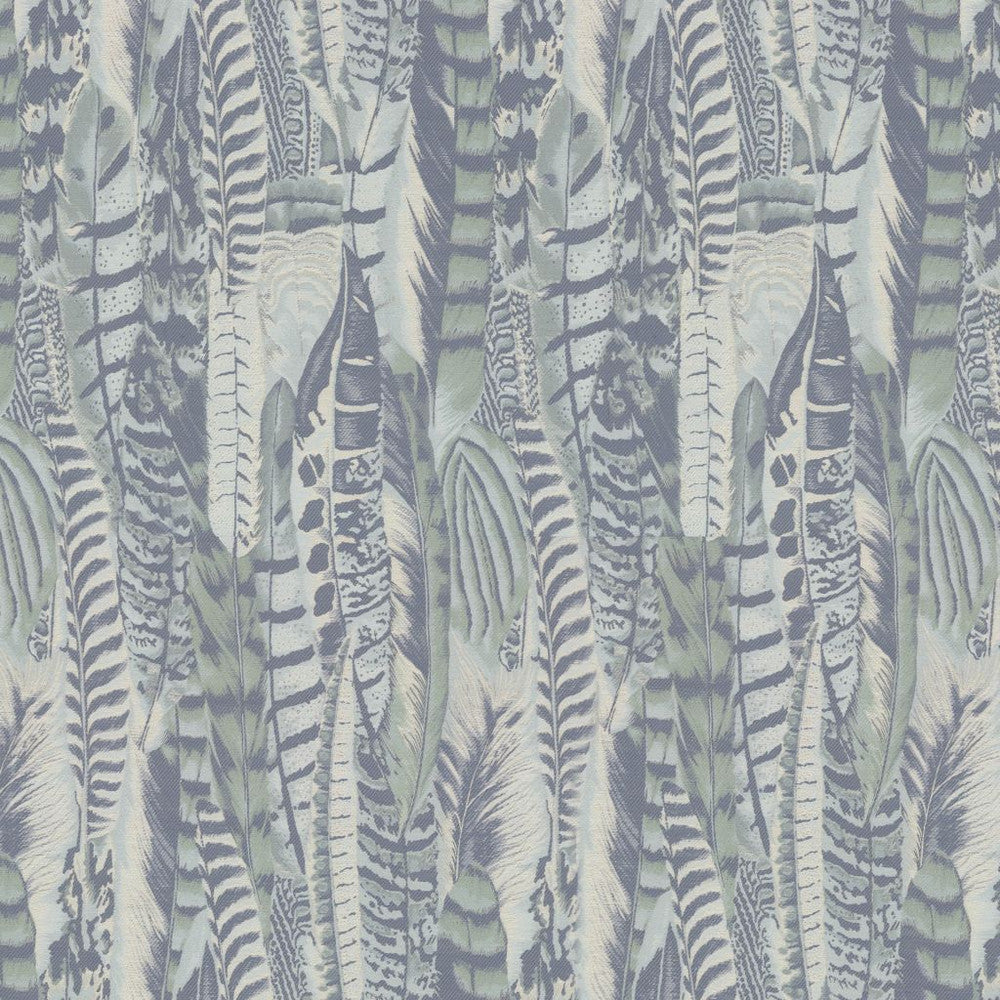 Feather In My Cap Blue Jay by RM CoCo Fabric Gemstones II Ice Blue Larimar to Lazuli 84% Spun Viscose 16% Polyester See Sample 0 Horizontal: 12.8 and Vertical: 24.8 53 - Fabric Carolina -