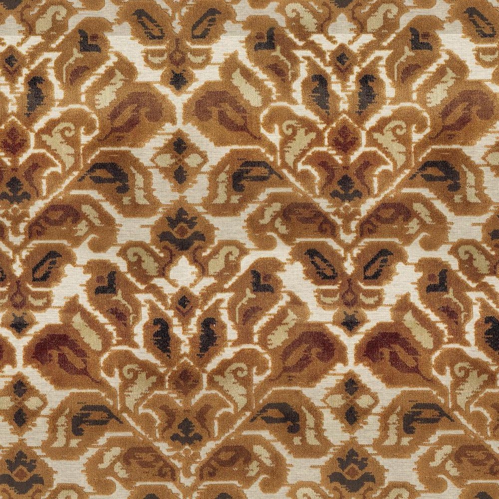 Blenheim Damask Amber by RM CoCo Fabric Gemstones II Imperial Topaz to Tibetan Coral 56% Rayon 44% Polyester See Sample 12000 Horizontal: 14 and Vertical: 21 56 - Fabric Carolina -