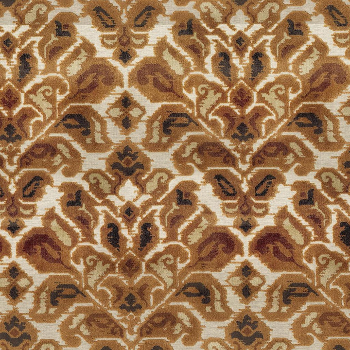 Blenheim Damask Amber by RM CoCo Fabric Gemstones II Imperial Topaz to Tibetan Coral 56% Rayon 44% Polyester See Sample 12000 Horizontal: 14 and Vertical: 21 56 - Fabric Carolina -