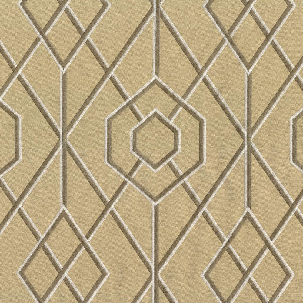 Diamond Fret Golden Glow by RM CoCo Fabric Gemstones II Imperial Topaz to Tibetan Coral 66% Cotton 34% Spun Polyester See Sample 0 Horizontal: 10.63 and Vertical: 15.35 60 - Fabric Carolina -