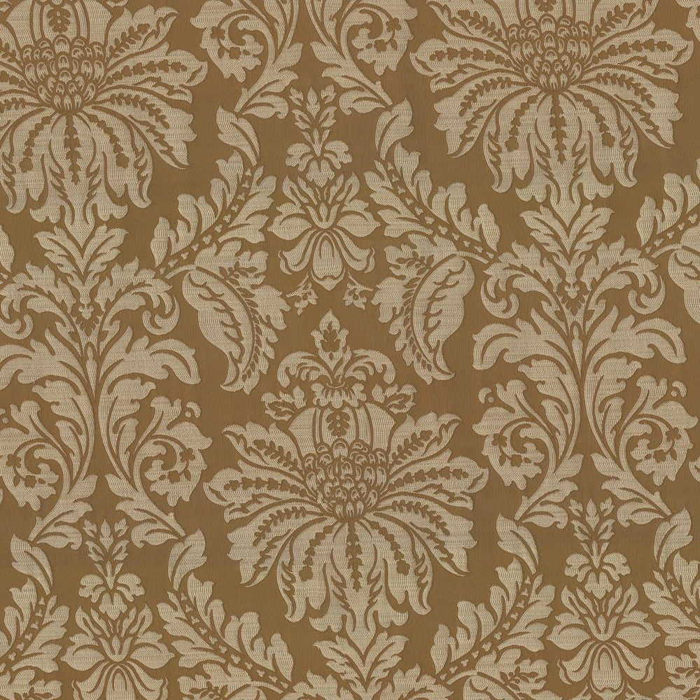 Rialto Damask Old Gold by RM CoCo Fabric Gemstones II Imperial Topaz to Tibetan Coral 100% Polyester See Sample 0 Horizontal: 18.9 and Vertical: 33.47 56 - Fabric Carolina -