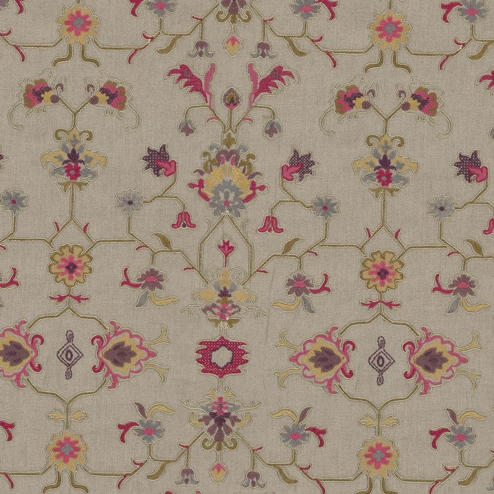 Amaya Raspberry by RM CoCo Fabric Gemstones II Pink Morganite to Amethyst 65% Linen 24% Viscose 6% Spun Polyester 5% Cotton See Sample 0 Horizontal: 16.54 and Vertical: 23.03 58 - Fabric Carolina -