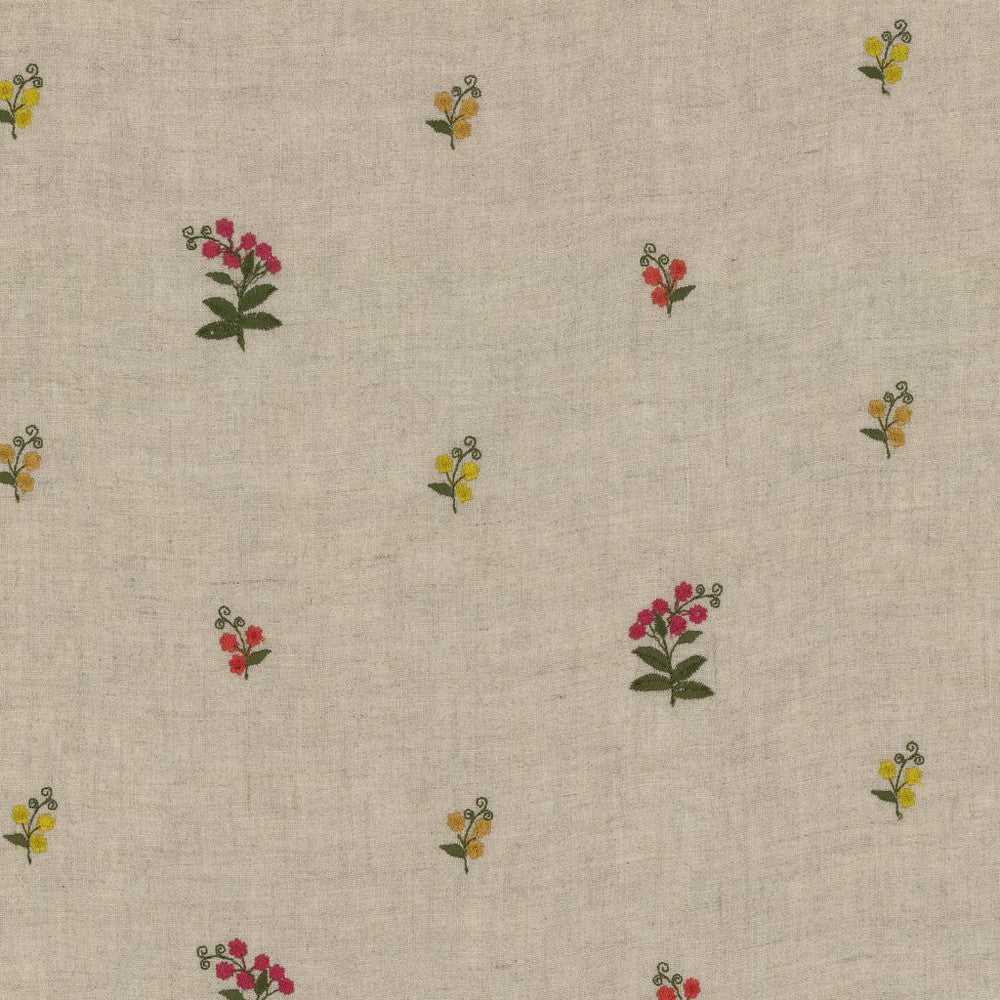 Eliza Hibiscus by RM CoCo Fabric Gemstones II Pink Morganite to Amethyst 87% Linen 8% Viscose 3% Spun Viscose 2% Spun Polyester See Sample 0 Horizontal: 12.4 and Vertical: 10.24 55 - Fabric Carolina -