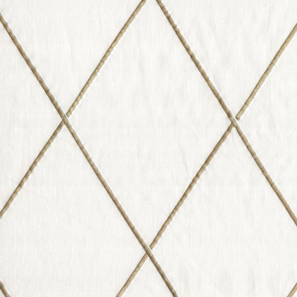 Diamond Trellis Sheer Linen by RM CoCo Fabric Gemstones II White Sapphire to Gray Moonstone 73% Linen 22% Viscose 5% Spun Polyester See Sample 0 Horizontal: 10.24 and Vertical: 15.55 58 - Fabric Carolina -