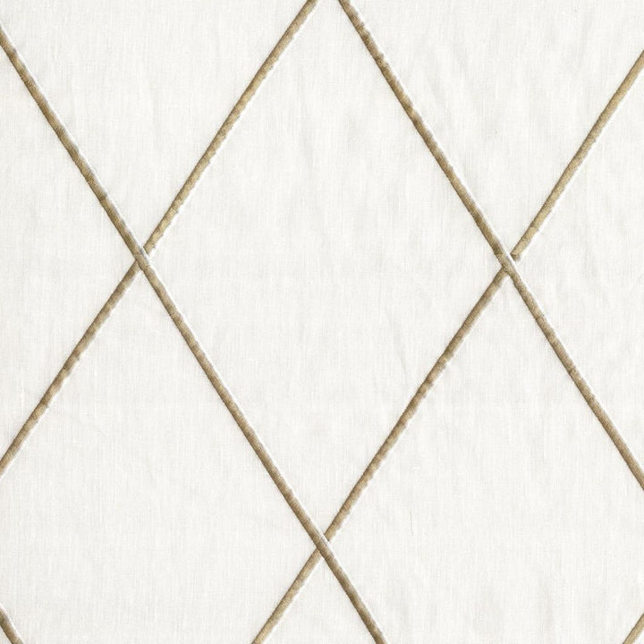 Diamond Trellis Sheer Linen by RM CoCo Fabric Gemstones II White Sapphire to Gray Moonstone 73% Linen 22% Viscose 5% Spun Polyester See Sample 0 Horizontal: 10.24 and Vertical: 15.55 58 - Fabric Carolina -
