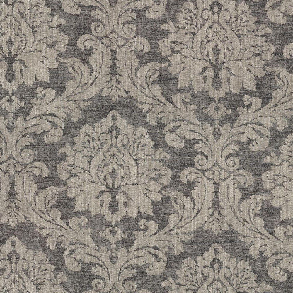 Essex Damask Smoke by RM CoCo Fabric Gemstones II White Sapphire to Gray Moonstone 66% Polyester 34% Cotton See Sample 15000 Horizontal: 13.66 and Vertical: 17 55 - Fabric Carolina -