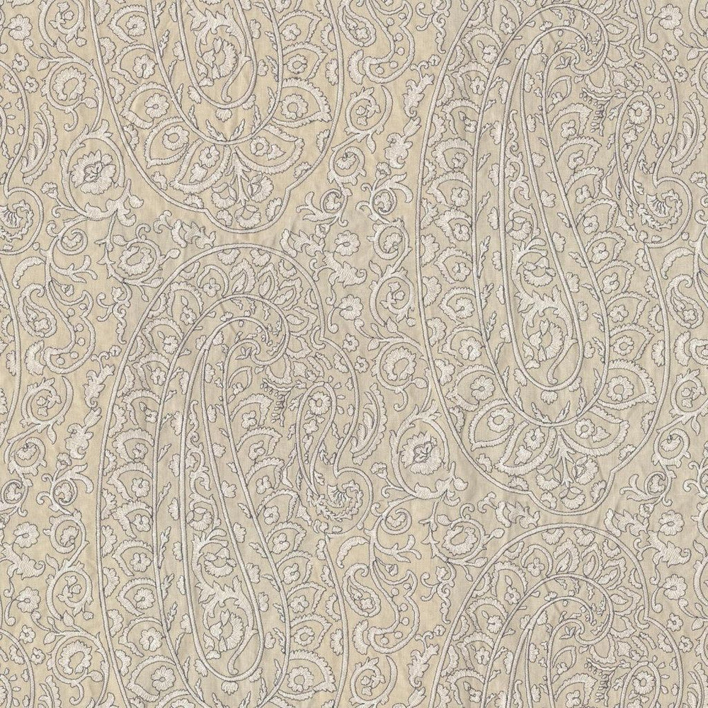 Fantasia Paisley Linen by RM CoCo Fabric Gemstones II White Sapphire to Gray Moonstone 37% Linen 32% Spun Polyester 31% Cotton See Sample 0 Horizontal: 25 and Vertical: 22.05 57 - Fabric Carolina -