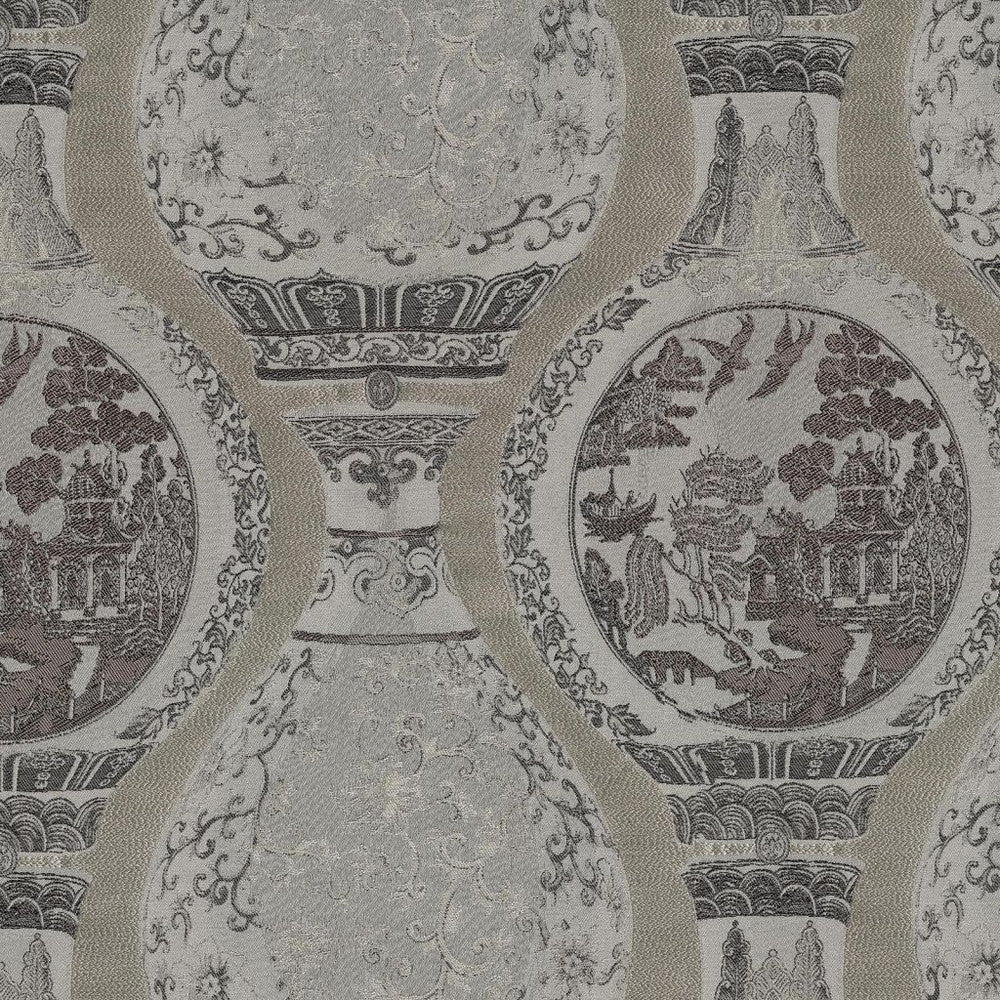 Forbidden City Ash by RM CoCo Fabric Gemstones II White Sapphire to Gray Moonstone 41% Viscose 24% Polyester 20% Cotton 15% Spun Viscose See Sample 0 Horizontal: 13.07 and Vertical: 13.39 54 - Fabric Carolina -