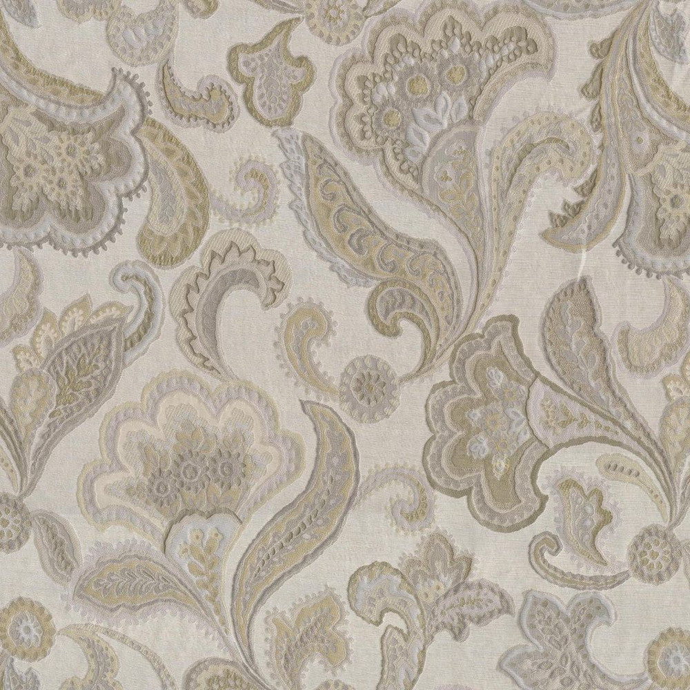 McCamey Floral Sand by RM CoCo Fabric Gemstones II White Sapphire to Gray Moonstone 34% Viscose 28% Polyester 21% Linen 11% Cotton 6% Silk See Sample 0 Horizontal: 25.98 and Vertical: 26.77 54 - Fabric Carolina -