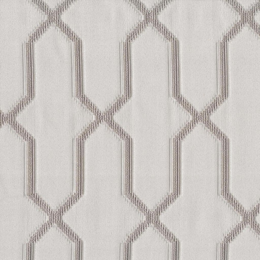 Nolita Trellis Platinum - SATIN BACKGROUND IS FACE - SAMPLE ERROR by RM CoCo Fabric Gemstones II White Sapphire to Gray Moonstone 74% Recycled Polyester 26 Polyester See Sample 0 Horizontal: 4.53 and Vertical: 9.84 55 - Fabric Carolina -