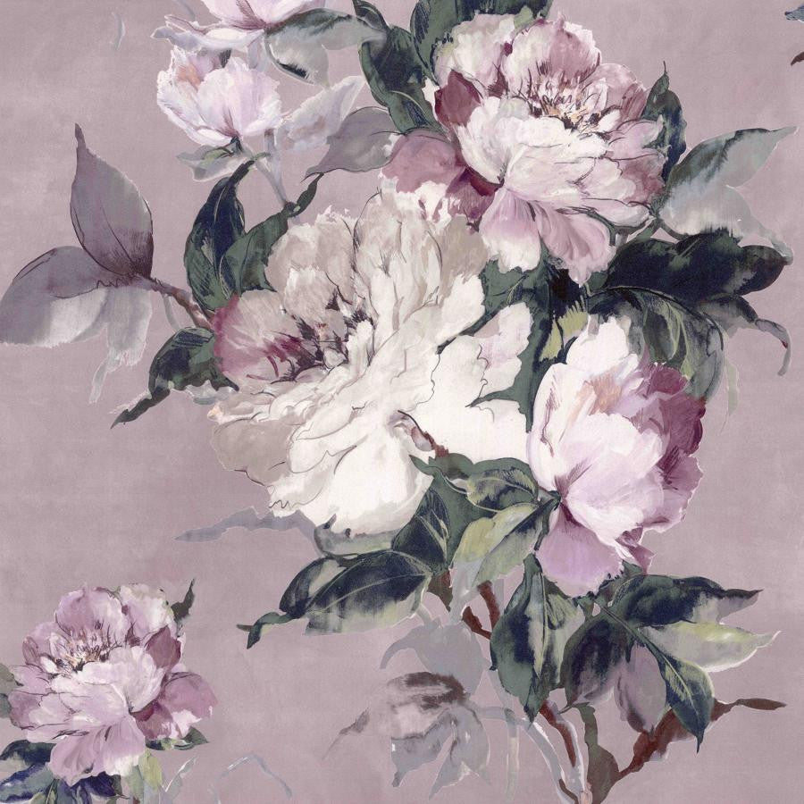 Madama Butterfly (Wp) # 02 by 1838 Wallcoverings Designer Wallpaper Camellia HALF DROP PASTE THE WALL UNITED KINGDOM V-39.5" 20.5"X11YD - Swanky Fabrics -