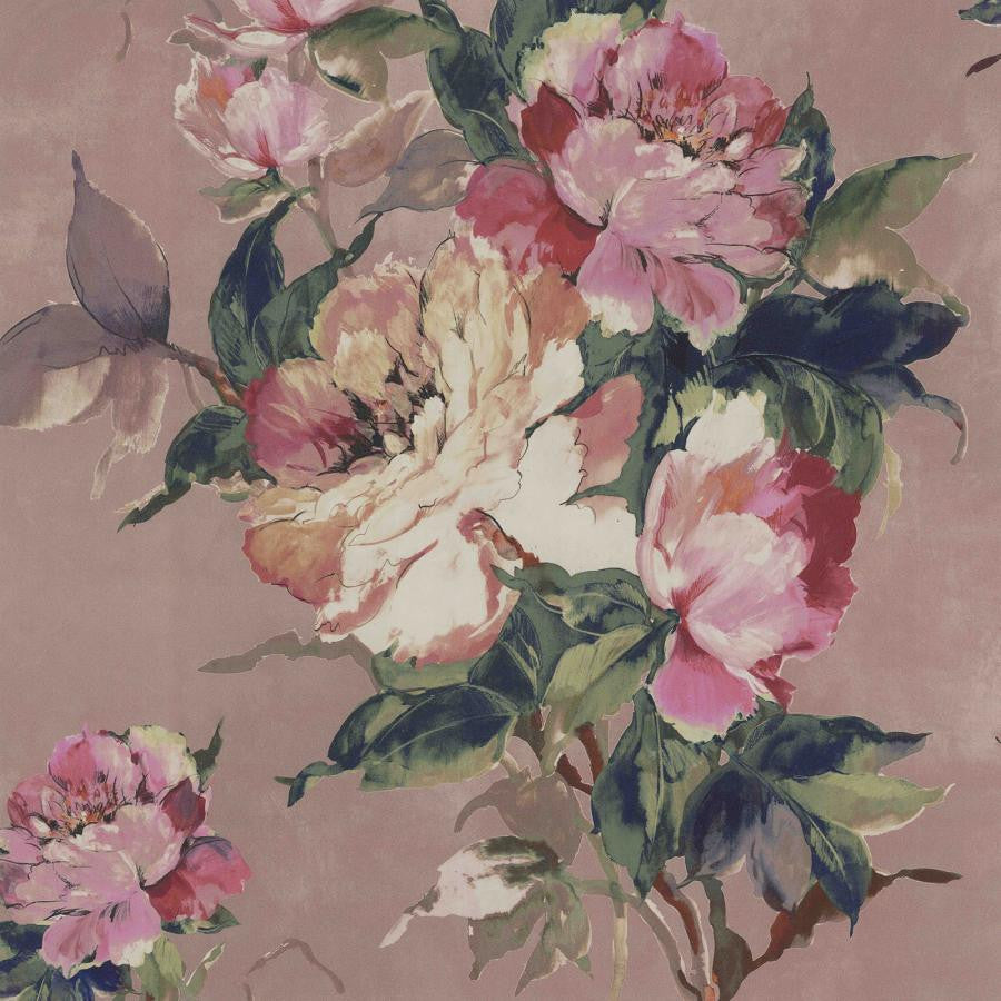 Madama Butterfly (Wp) # 03 by 1838 Wallcoverings Wallpaper Camellia HALF DROP PASTE THE WALL UNITED KINGDOM V-39.5" 20.5"X11YD - Fabric Carolina -