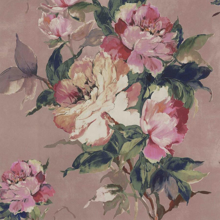 Madama Butterfly (Wp) # 03 by 1838 Wallcoverings Wallpaper Camellia HALF DROP PASTE THE WALL UNITED KINGDOM V-39.5" 20.5"X11YD - Fabric Carolina -
