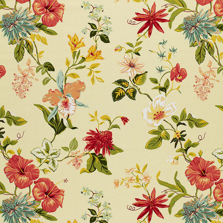Lanai Floral Yellow 170491 by Schumacher Fabric PRINTED FAB VOL XIV See Sample THAILAND NOT APPLICABLE </p><p>Repeat: Horizontal: 27" (69CM) and Vertical: 27" (69CM) 54" WIDE (137CM) - Fabric Carolina -