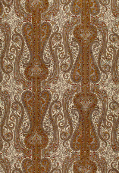 Chavant Paisley Caramel 170621 by Schumacher Fabric Classic-Prints 100% Cotton - Horizontal: 27 and Vertical: 18.5 54 - Fabric Carolina -