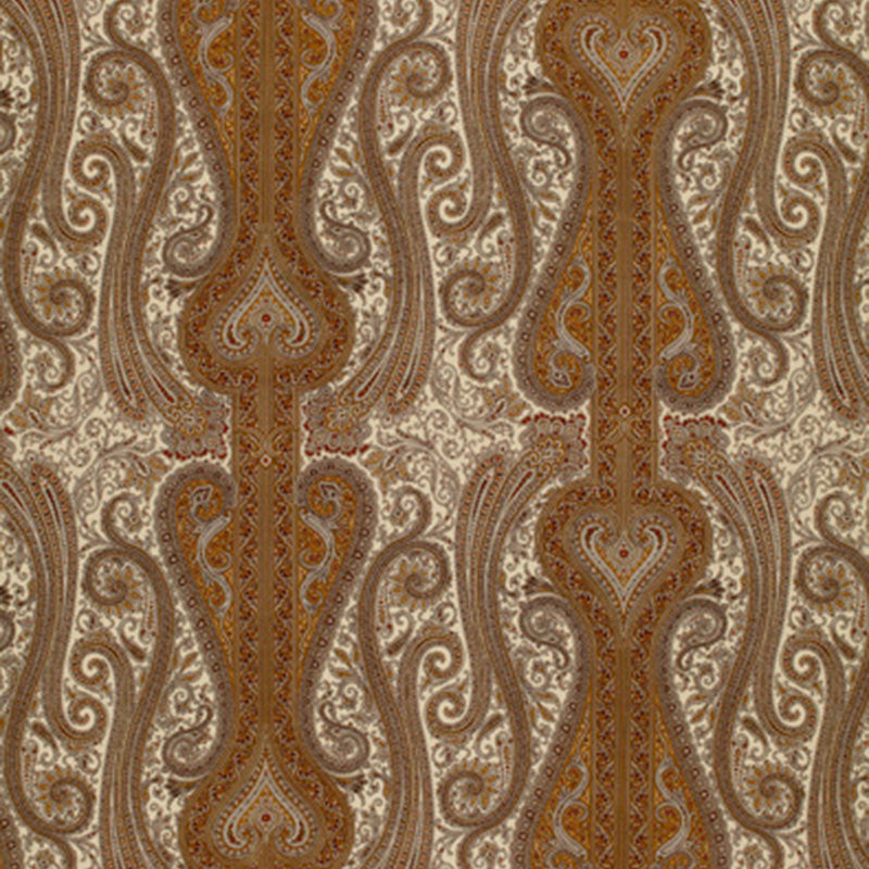 Chavant Paisley Caramel 170621 by Schumacher Designer Fabric PRINTED FABRICS VOL XV See Sample ITALY NOT APPLICABLE </p><p>Repeat: Horizontal: 27" (69CM) and Vertical: 18 1/2" (47CM) 54" WIDE (137CM) - Swanky Fabrics -